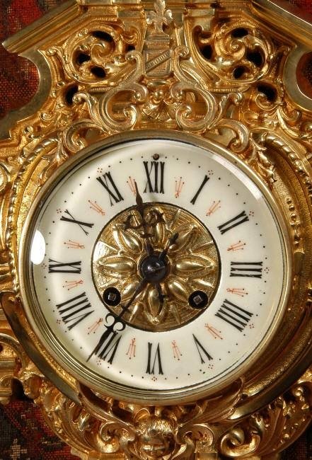 fig 2. Early Antique French Cartel Wall Clock ~ French - Circa 1870.